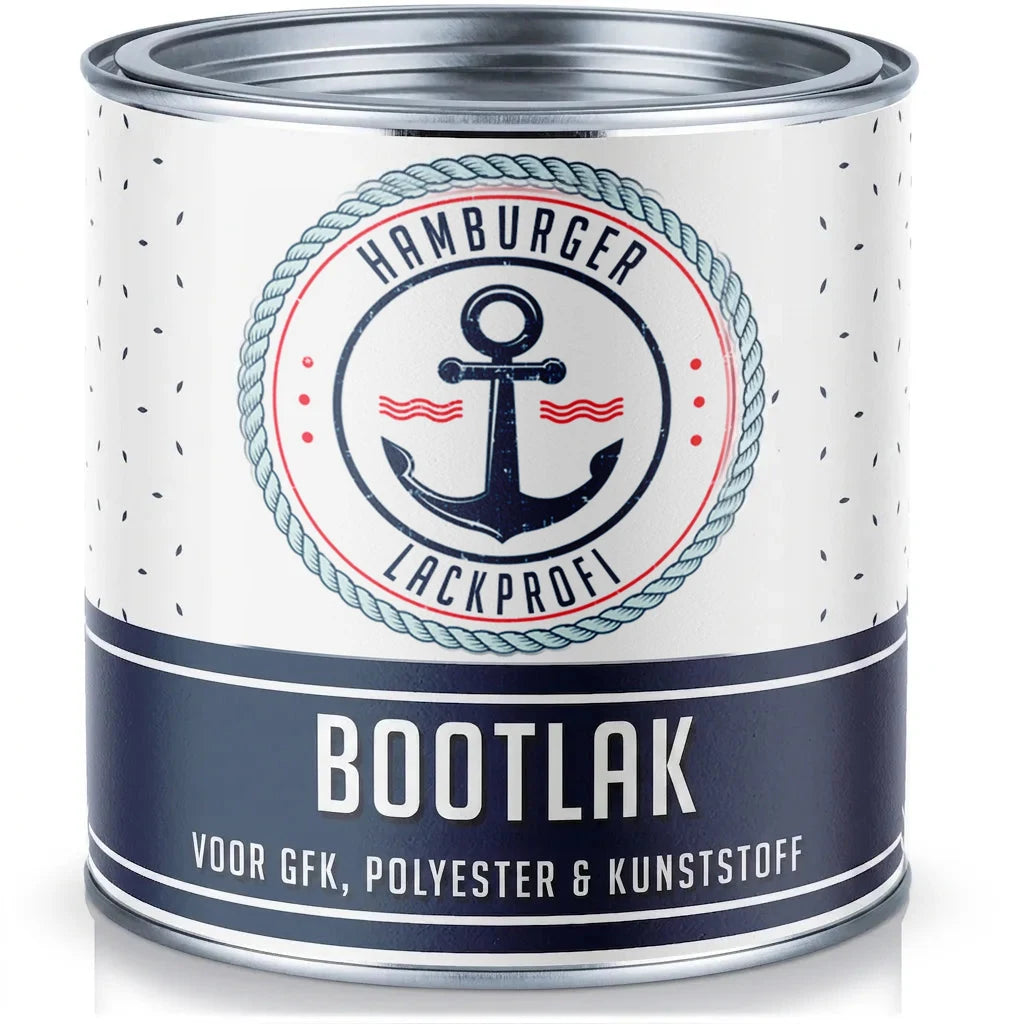 Blik Hamburger Lackprofi bootlak met ankerlogo, geschikt voor GVK, polyester en kunststof.