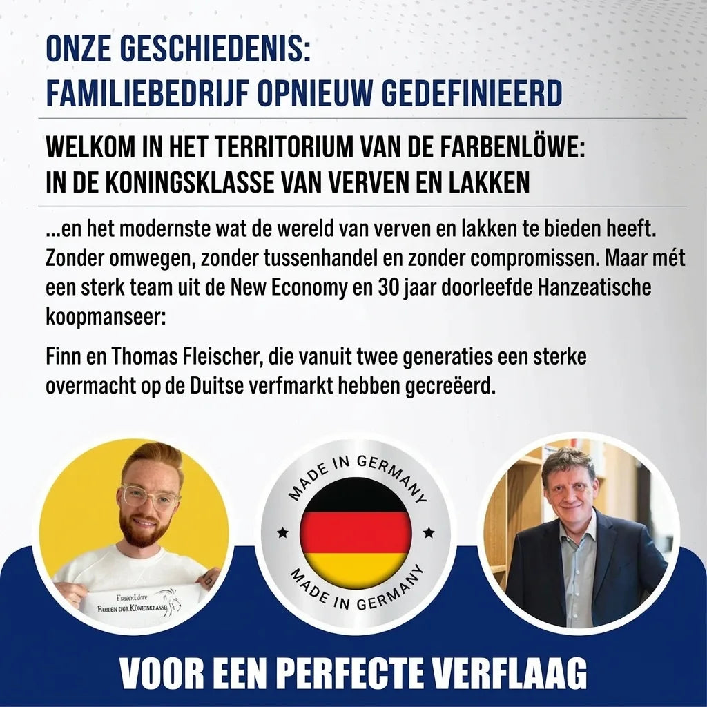Finn en Thomas Fleischer, oprichters van kleurenmerk Farbenlöwe, een Duits familiebedrijf voor premium verf.
